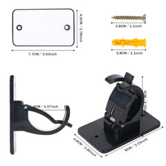 4pcs Adhesive Curtain Pole Brackets for Poles < 40mm, No Drill Curt