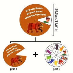 Double Layer Felt Turntable Brown Bear Brown Bear Interactive Picture Book Game