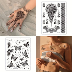 Waterproof Floral Temporary Tattoos for Women