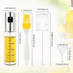 Glass Sprayer with Brush and Funnel Set for Air Fryer