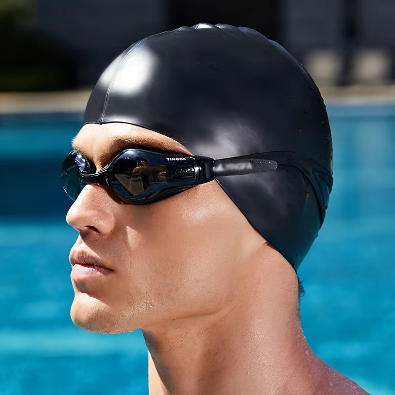Professional Unisex Silicone Swimming Cap - Waterproof & Stretchable