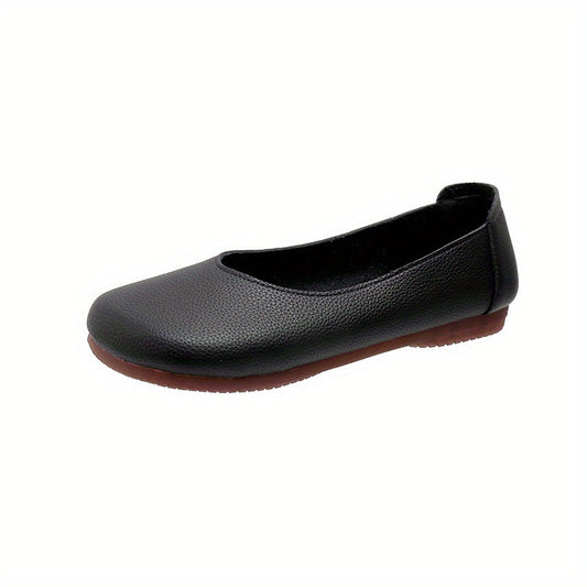 Women's Classic Flat Shoes Faux Leather Slip On Lightweight & Comfortable