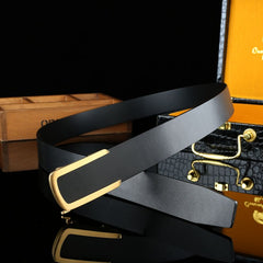 Men's Durable Cowhide Belt with Stainless Steel Buckle