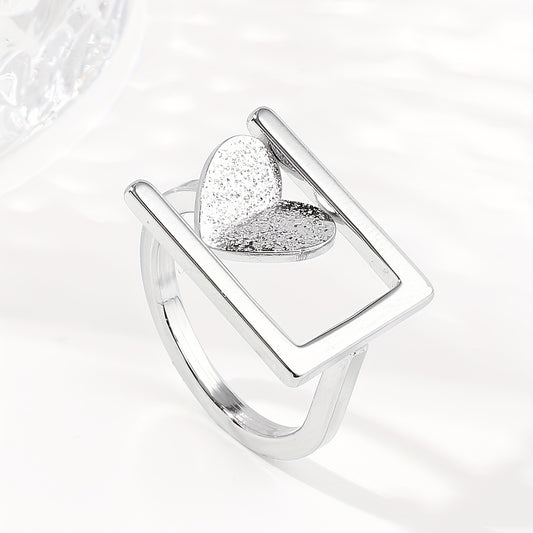Heart Shaped Peach Steel Ring for Women