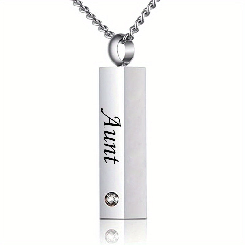 Pet Memorial Necklace Stainless Steel Crystal Pendant Cremation Urn