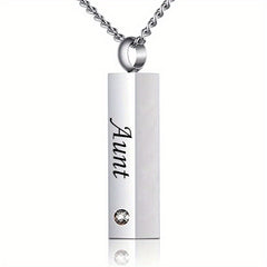 Pet Memorial Necklace Stainless Steel Crystal Pendant Cremation Urn