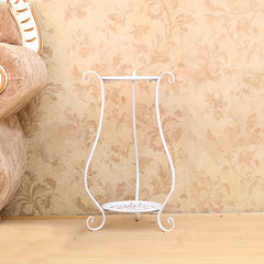 1pc Double Iron Art Flower Stand for Courtyard Balcony Succulent Green Straw