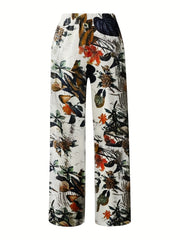 Floral Print High Rise Wide Leg Pants