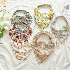 Floral Pastoral Style Bandana Head Triangle Scarf Female