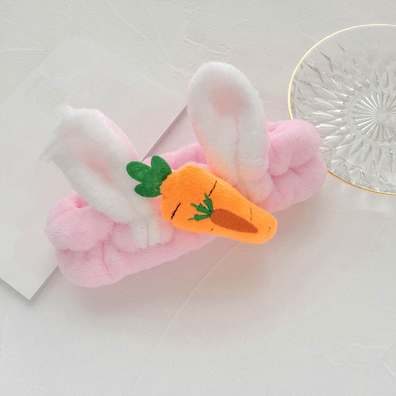 Carrot Rabbit Ear Headband Elastic Turban Hair Accessories