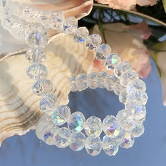 120pcs Clear Faceted Crystal Glass Beads for DIY Jewelry Making