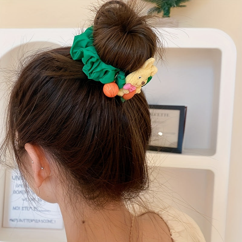 Cartoon Rabbit Scrunchies Hair Tie Carrot Hair Accessory