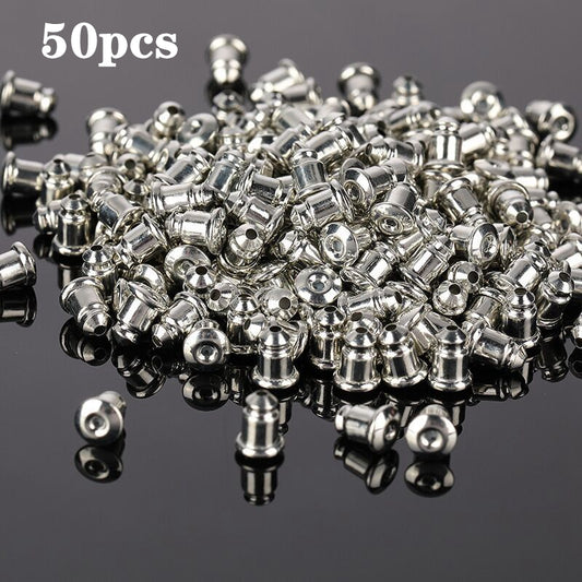 50pcs Casual Earring Back Plugs Round Ear Studs Jewelry Accessories DIY