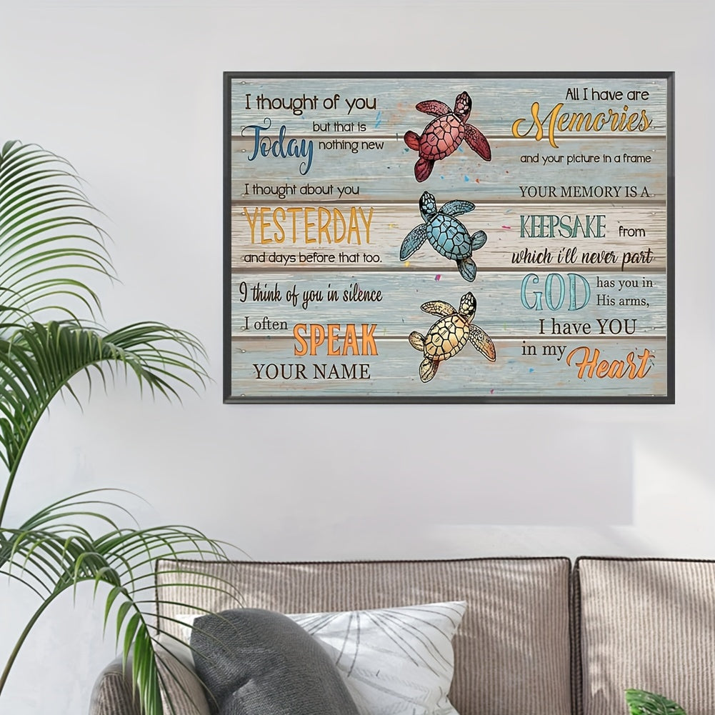 Sea Turtle Graffiti Board Canvas Poster Prints for Home Wall Decoration