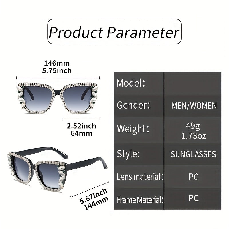 Glitter Rhinestone Cat Eye Sunglasses UV400 Sun Shades