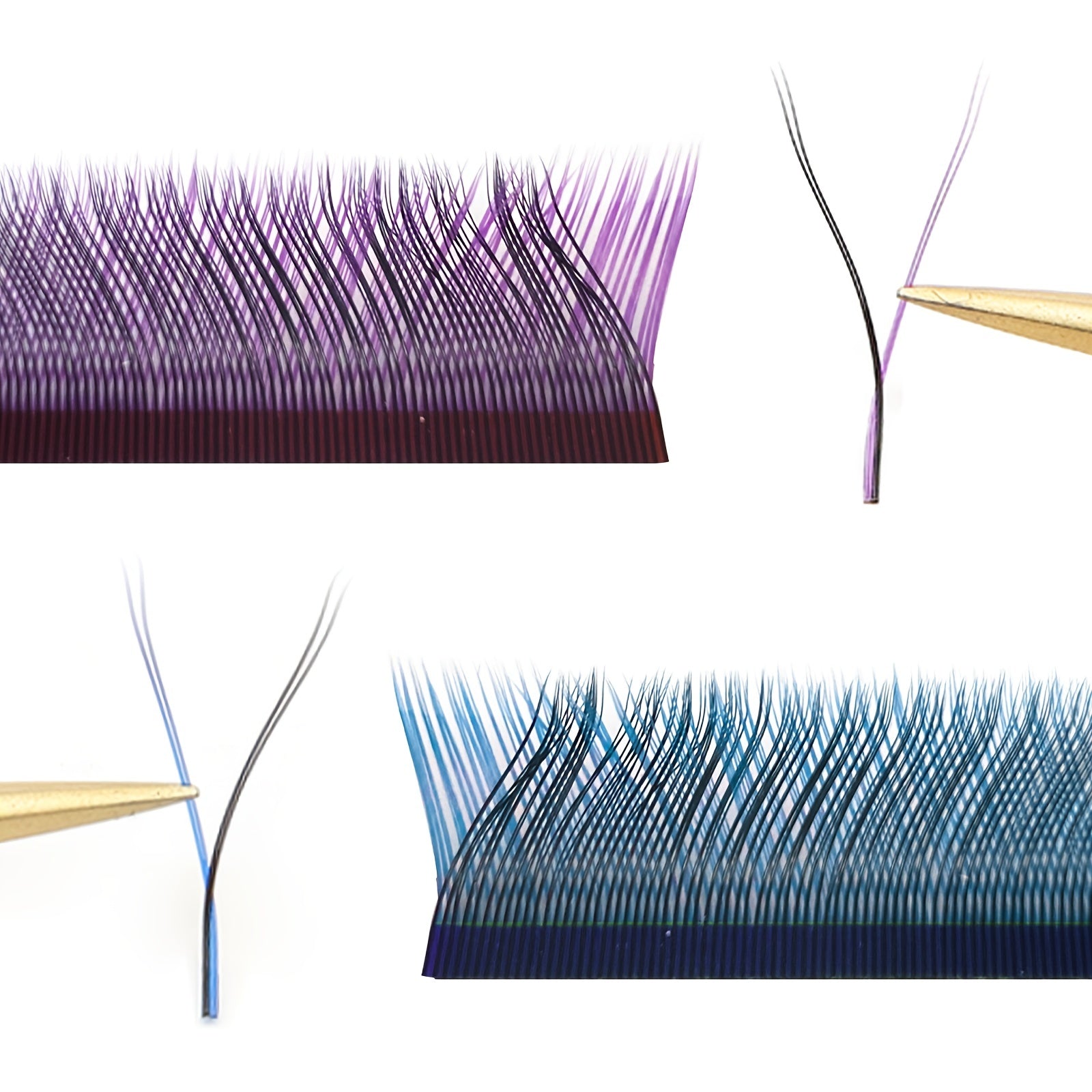 Purple YY Shape Volume Lashes 10-14mm Eyelash Extensions for Natural Look