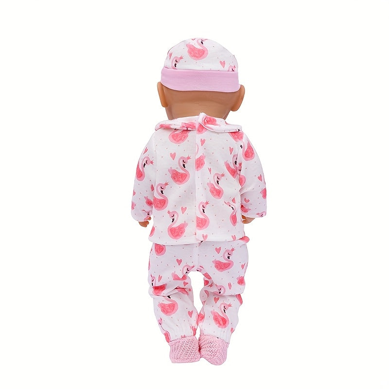 Doll Outfit Set 17 18 Inch Doll Clothing Pink Patterned 43 Polyester Fabric