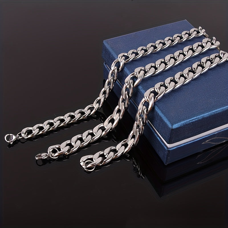 Stainless Steel Chain Necklace Hip Hop Cuban Neck Chain