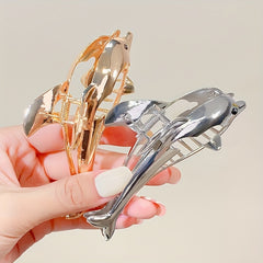 Alloy Dolphin Hair Claw Ocean Series Nonslip Ponytail Holder