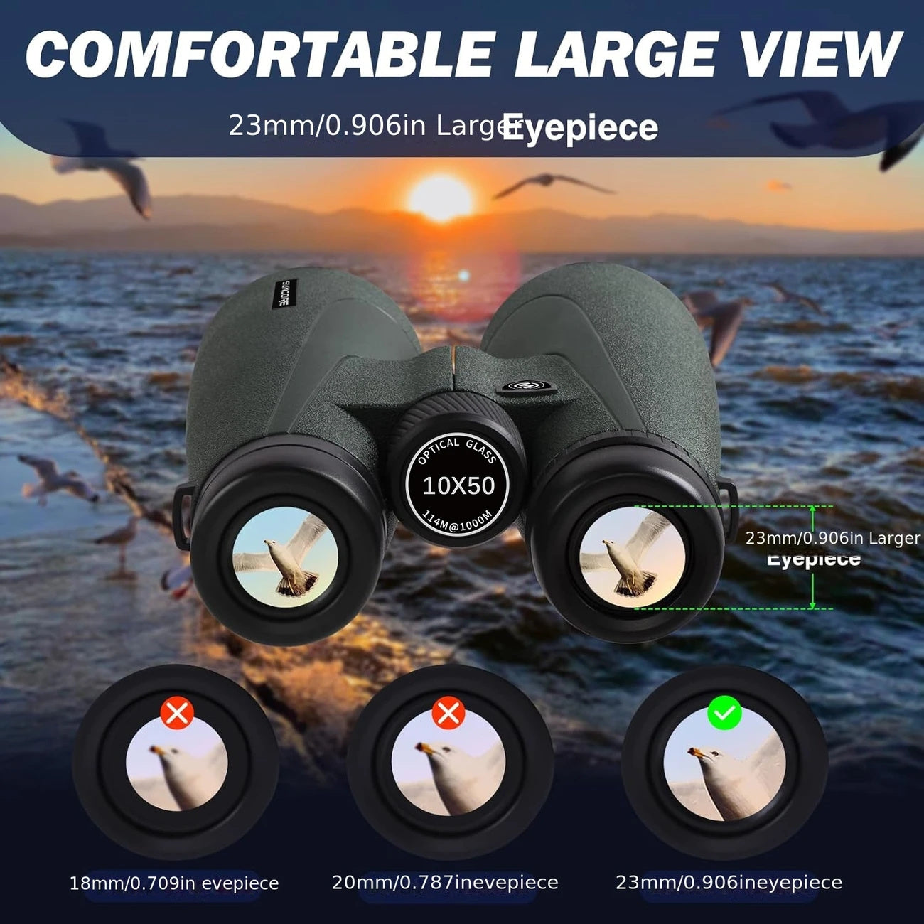 10x42 High Power Binoculars with 50mm Lens