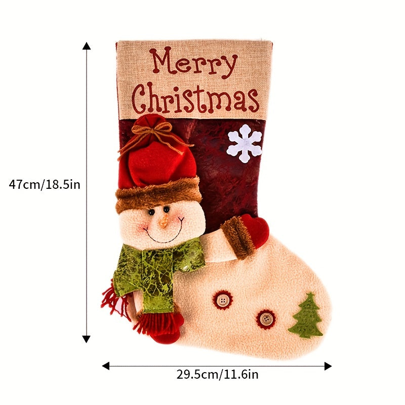 Christmas Socks Santa Claus Snowman And Elk Socks Candy Bags