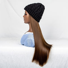 Ladies Casual Hat Wig 20 Inch Winter Hat