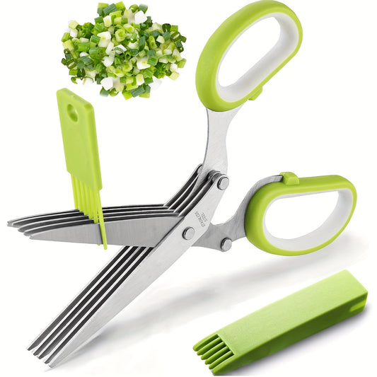 Multipurpose Kitchen Shears Herb Scissors Set with 5 Stainless Steel Blades