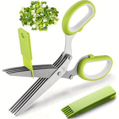 Multipurpose Kitchen Shears Herb Scissors Set with 5 Stainless Steel Blades
