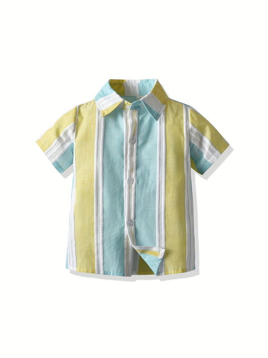 Boys Striped Short Sleeve Shirt for Summer