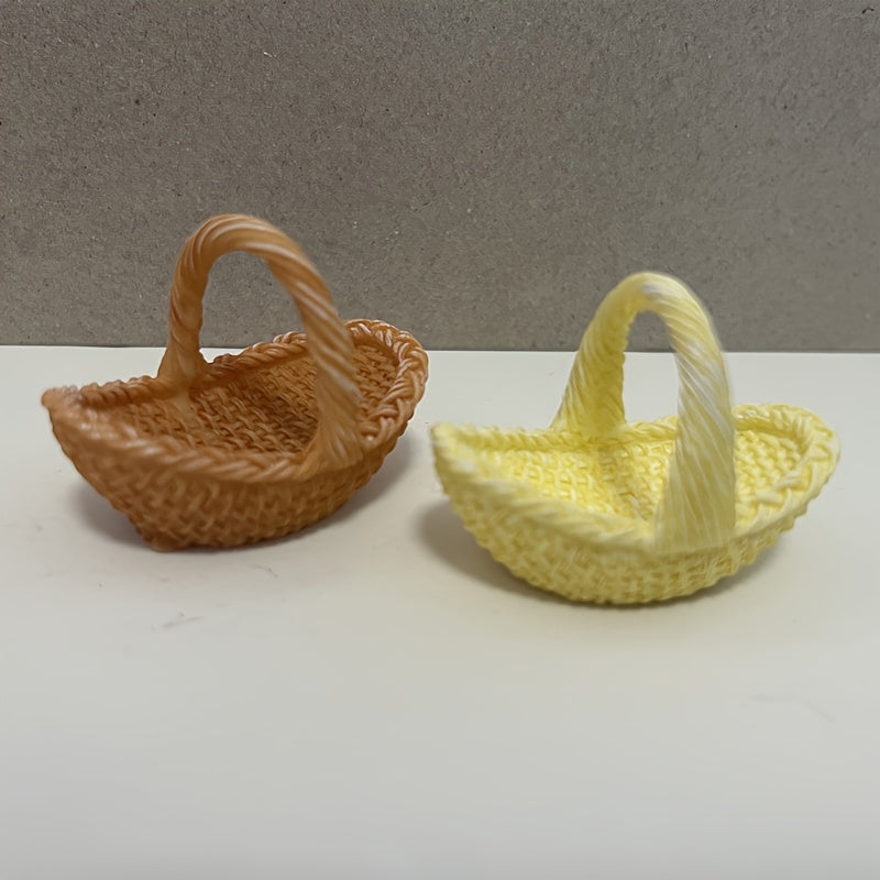 Resin Dollhouse Basket for Gardening Scenes and Decorative Props