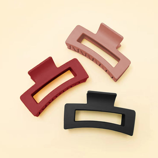 3pcs Medium Matte Hair Claws Acrylic Hair Claw Clip For Thick Thin Hair