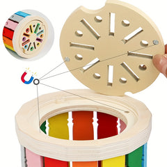 Wooden Sorting Toy with Two Lids Three Play Modes