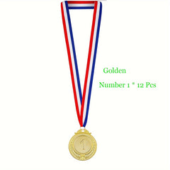 12pcs Olympic Style Award Medals with Neck Ribbon