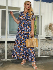  Floral Print Maxi Dress