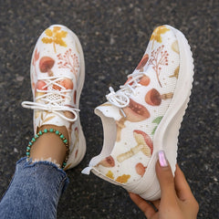 Halloween Mushroom Pattern Athletic Running Shoes For Women