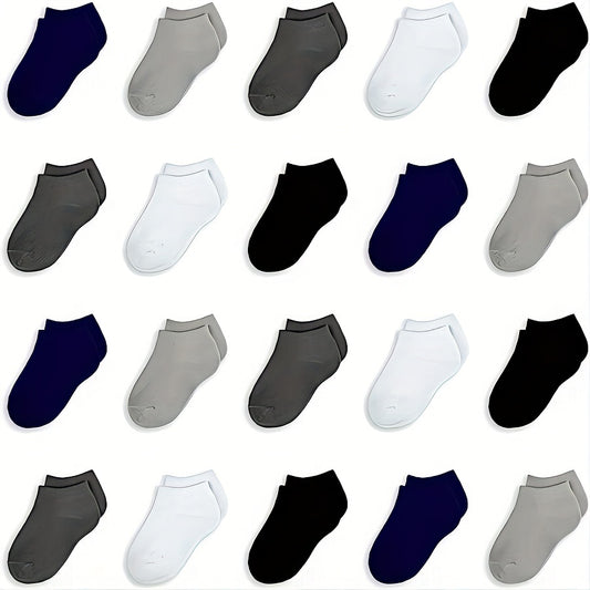 20 Pairs Boys Kids Casual Socks Low Cut Ankle Boat Socks