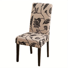 Stretch Chair Slipcover Milk Silk Flower Plant Print for Dining Room