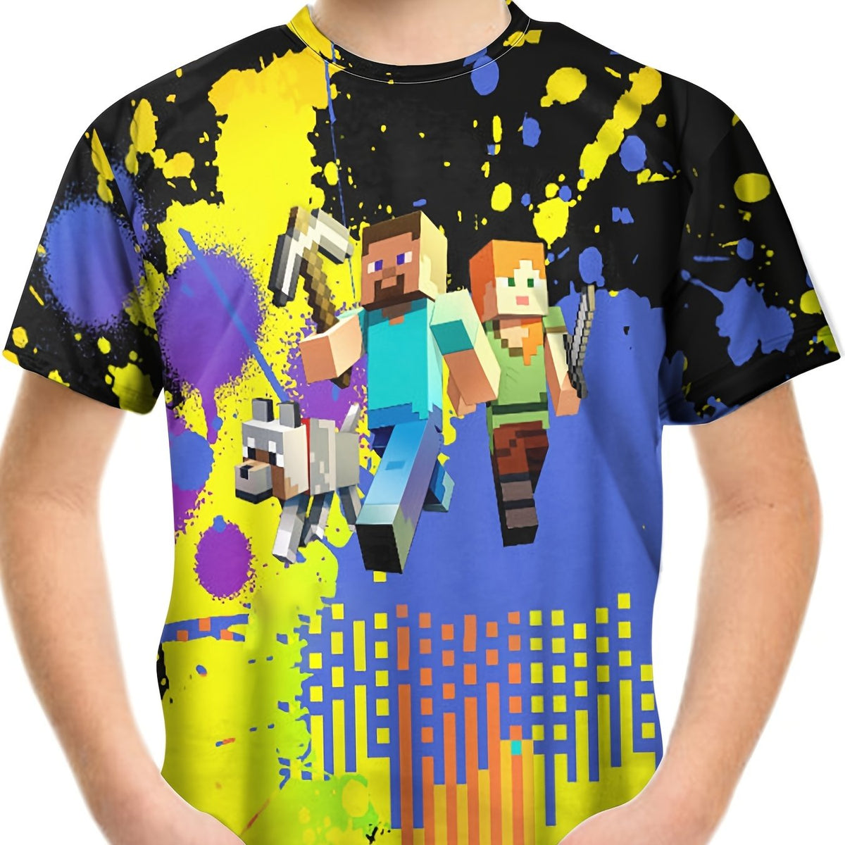 Boy's Cartoon Graphic Tee Casual Breathable Novel T-shirt