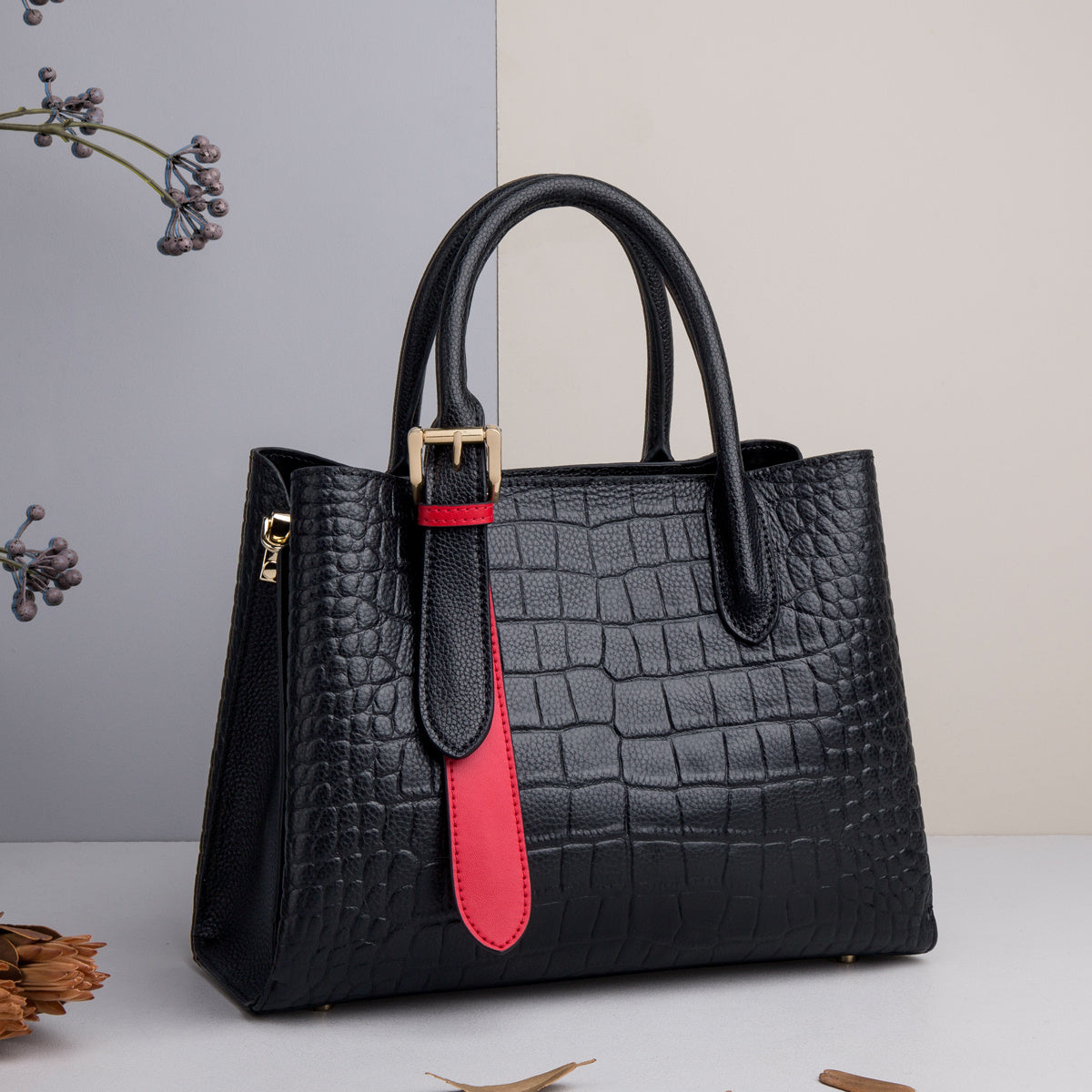 Crocodile Pattern Crossbody Bag Zipper Purse for Work