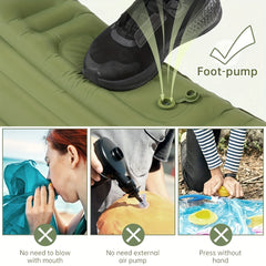 Ultralight Inflatable Sleeping Pad with Pillow for Camping