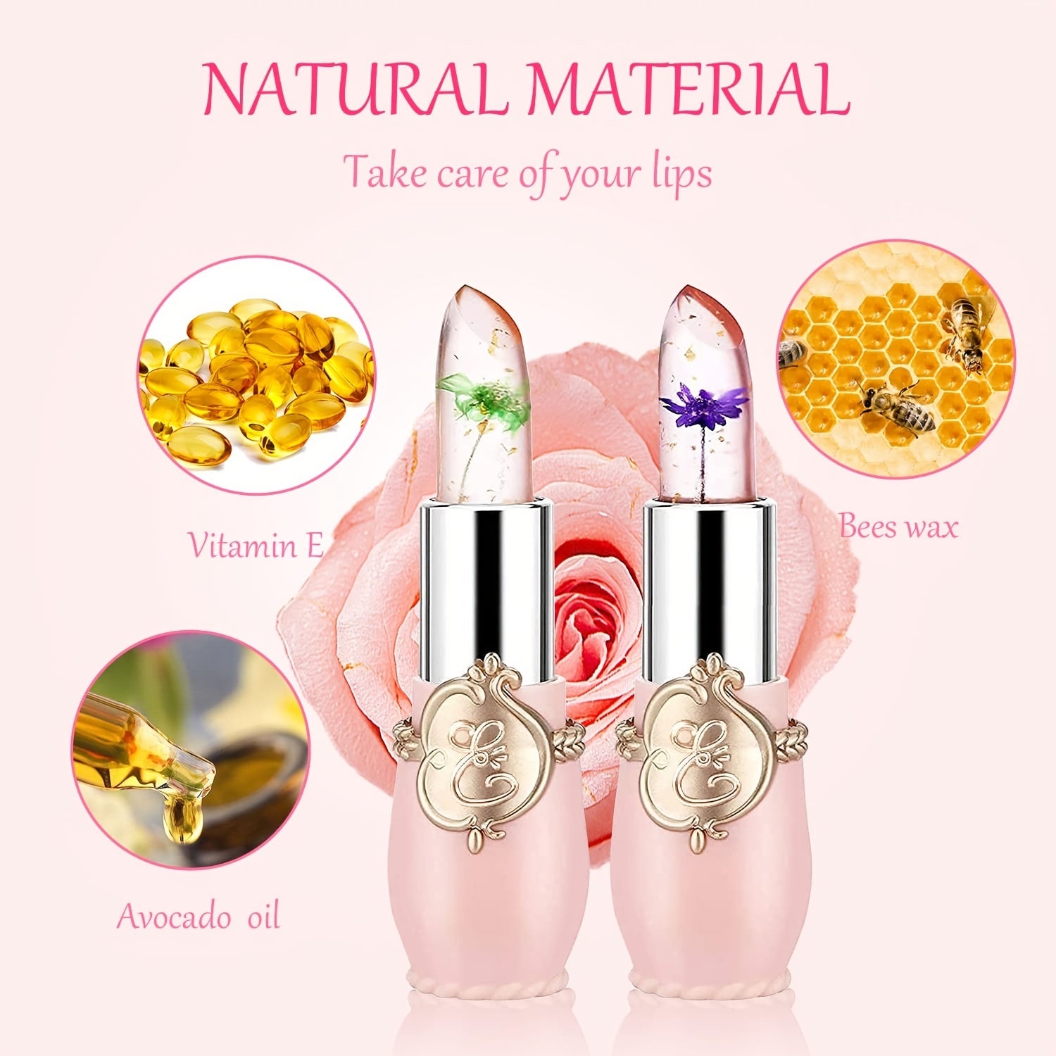 Dried Flower Jelly Lipstick Natural Fruit Flavor Long Lasting Lip Gloss