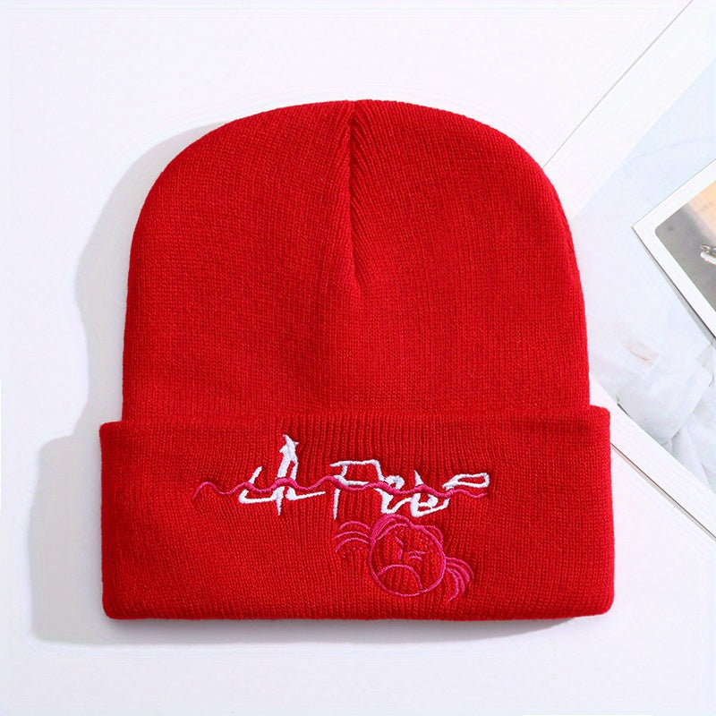 Cartoon Embroidery Knitted Hat Warm Pullover Hip Hop Cold H