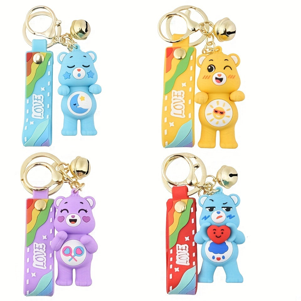 Cartoon Bear Bracelet Keychain Doll Purse Bag Car Key Charm Accessory