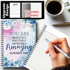 1pc Inspirational Teacher Notebook Watercolor Floral Motivational Journal