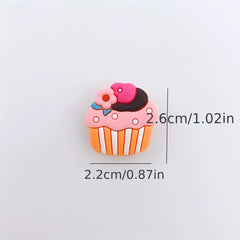 24pcs Cartoon Ice Cream Shoe Charm DIY Decoration Set