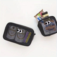 2pcs Cartoon Eyeball Makeup Bag Portable Organizer Women's Makeup Sundries