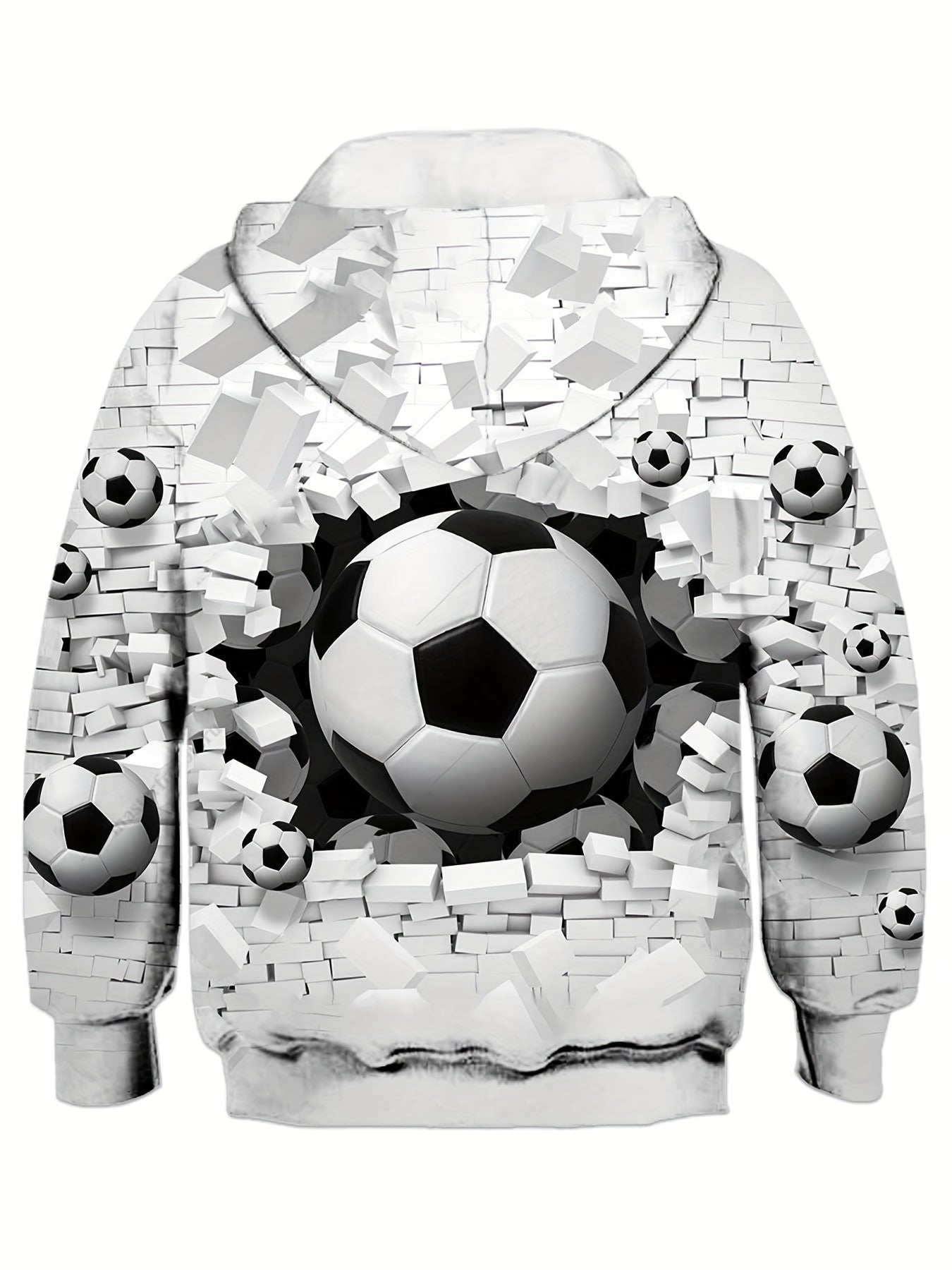 Boys Soccer Print Hoodie for Spring Fall