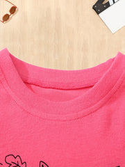 Girls Cartoon Embroidered Cotton Long Sleeve T-shirt