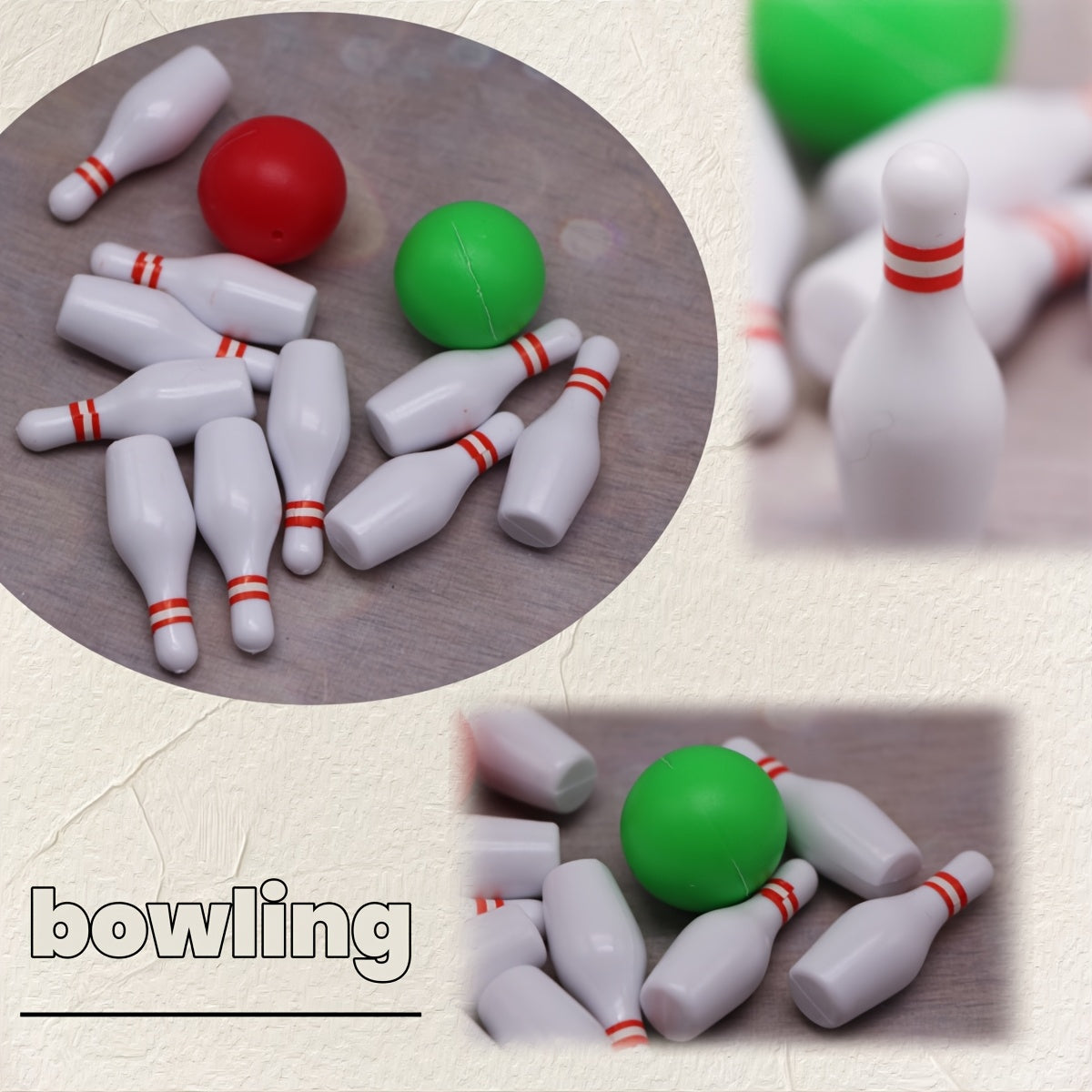 Miniature Bowling Model for Toy House Decoration