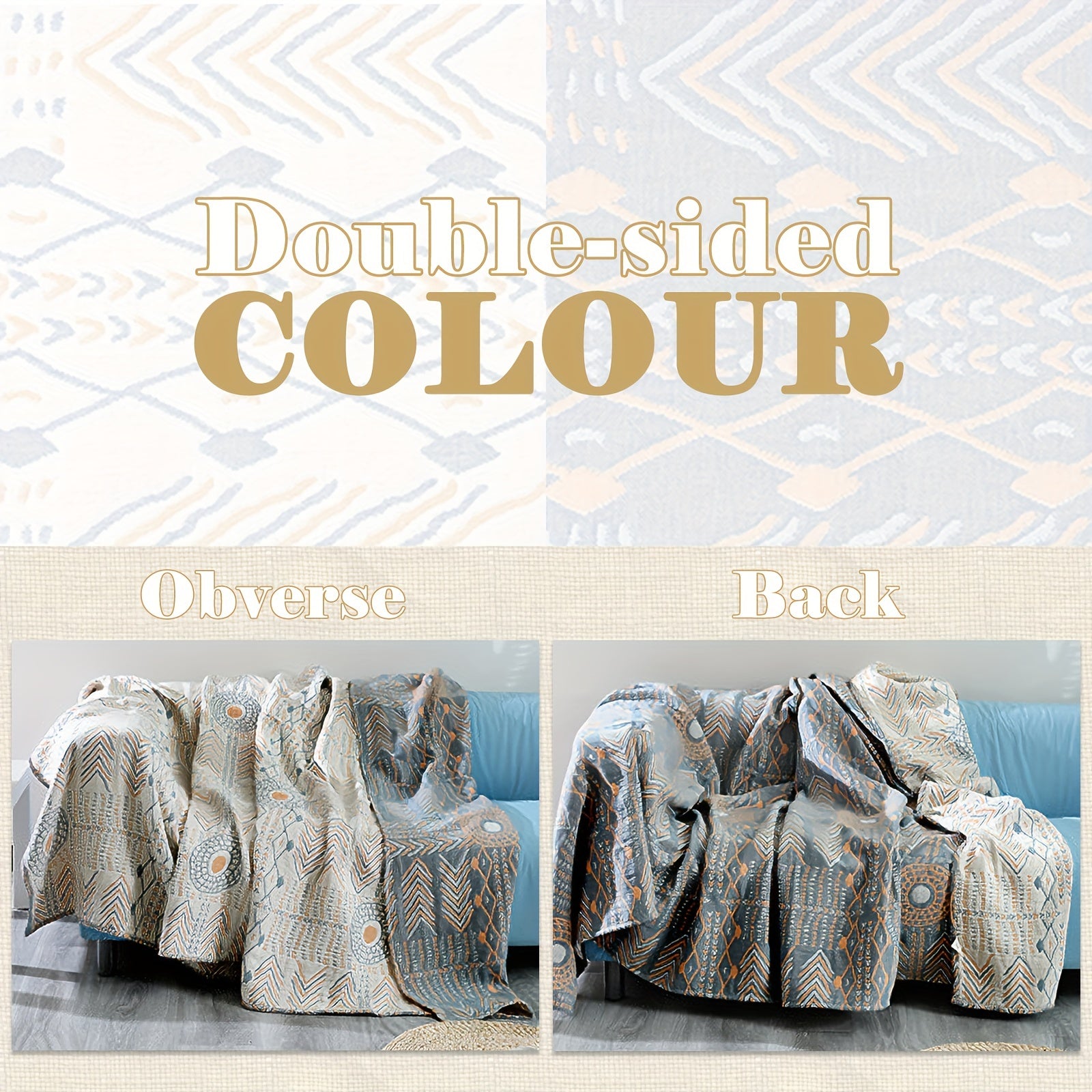 Bohemian Style Sofa Blanket Thick Cotton Soft Cover